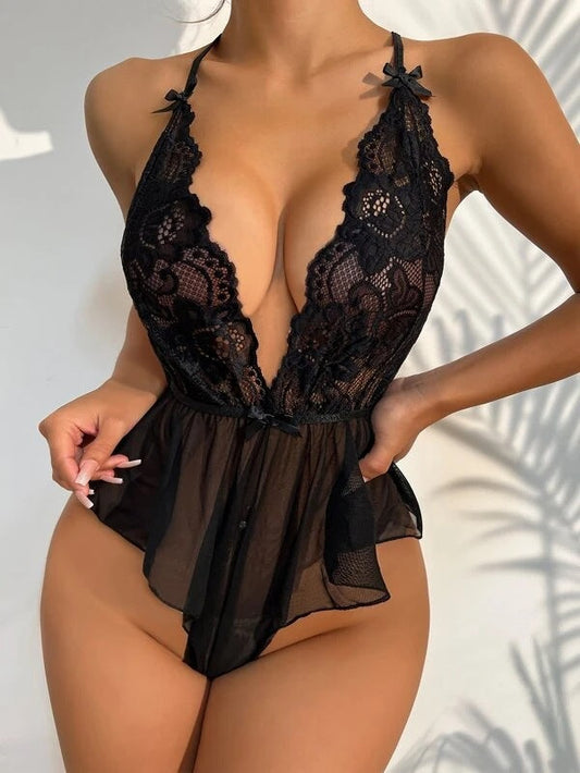 Baci Sexy Deep V Lace Teddy - S/M/L/XL-0